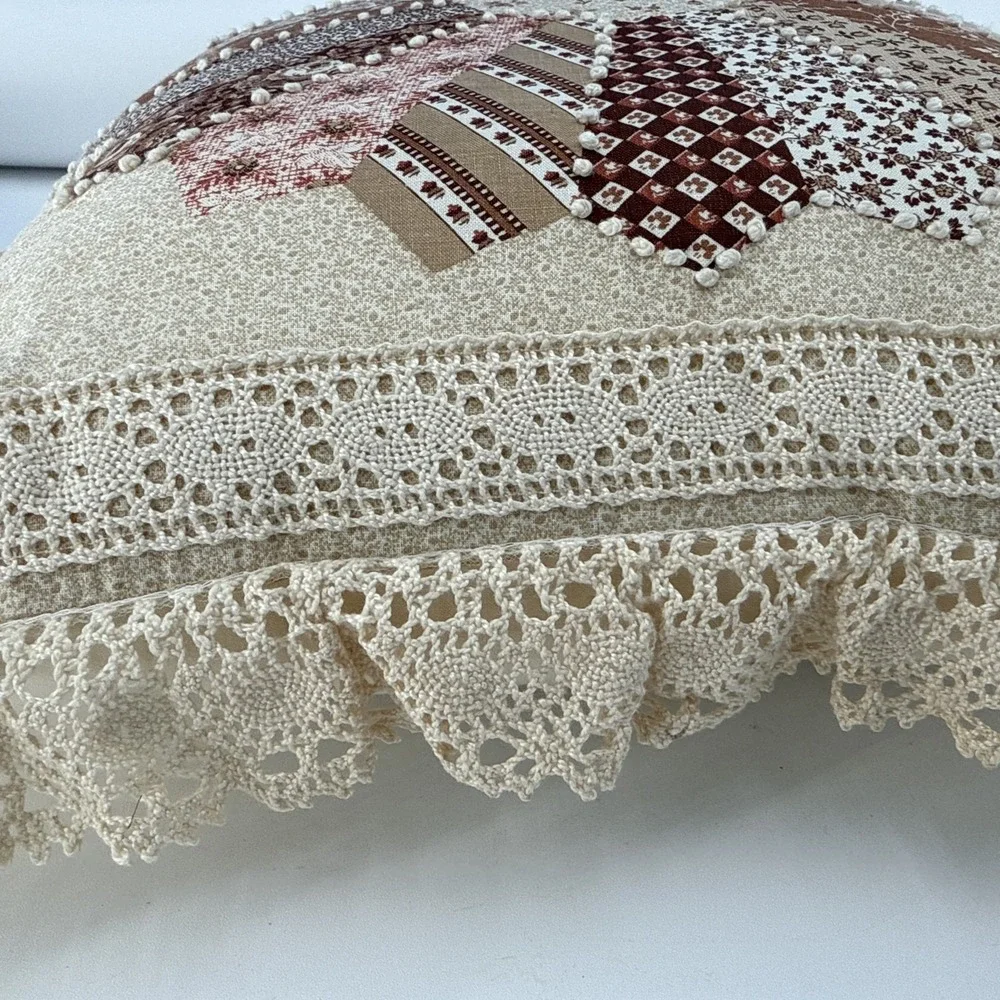 Vintage Quilted Throw Pillow 13x13